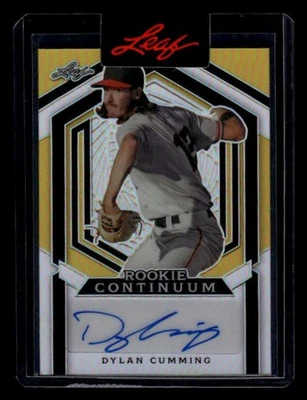 2023 Leaf Metal Rookie Continuum Dylan Cumming Gold Auto /130 Giants - Image 1 of 2