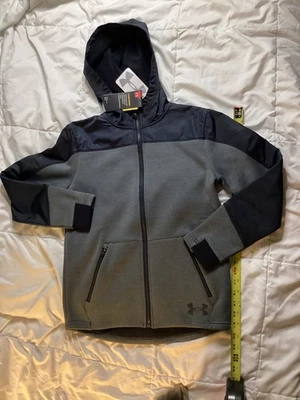 Sudadera con Capucha Under Armour Juvenil Cremallera Cold Gear Talla YMD Gris/NEGRO Nueva con Etiquetas Foto 1 de 4