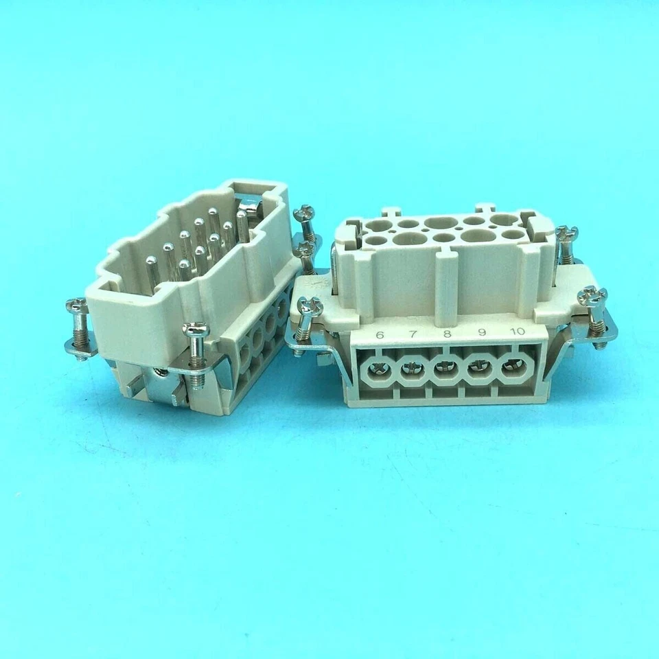 1 set HDC-HE-010M HDC-HE-010F 10-pin heavy duty connector dead socket / plug 16A - Image 1 of 1
