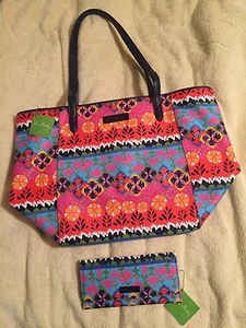 Vera Bradley Rio Stripe Breakaway Tote and Trifold Wallet - NWT - Picture 1 of 2