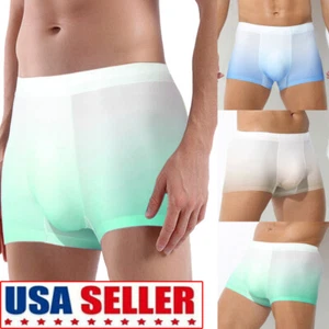 3 Pack Summer Ice Silk Mens Boxer Shorts Briefs Seamless Underpants Underwear - Picture 1 of 34
