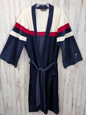 Винтажный Pierre Cardin халат мужской L/XL кимоно Colorblock карманы США велюр MCM - Изображение 1 из 4