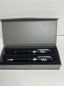 Vintage USA Olympic Team Black Pen Set 2 Stifte im Etui Americana Geschenkbox - Bild 1 von 3