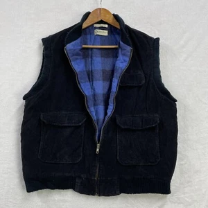 Vintage St Johns Bay Corduroy Vest Mens Size Large Blanket Lined Made in Korea - Picture 1 of 12