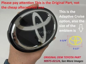 FITS TOYOTA COROLLA GRILLE FRONT EMBLEM 90975-02124 OEM 2019 2020 2021 2022 2023 - Picture 1 of 5