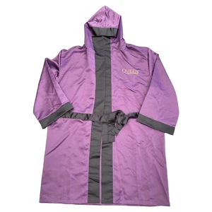 Queen & Adam Lambert Hooded Robe One Size Purple Satin Embroidered Logo Rhapsody - Picture 1 of 8
