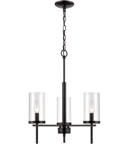 OAKLAND 3LT CHANDELIER IN BLACK, 19" - Image 1 of 1