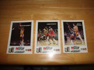 1982-84 LOS ANGELES LAKERS BASF (3) CARD PROMO LOT-WORTHY, KUPCHAK, & GARRETT - Picture 1 of 2
