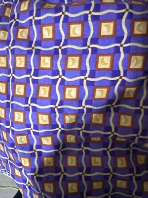 Debbie Mumm Crescent Moons Inside Purple Squares Halloween Fabric By the Yard - Image 1 of 4