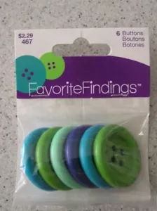 8 Plastic Buttons - 1-3/8" - 35mm - 4 Holes - Multi Colors Blumenthal Lansing CO - Picture 1 of 4