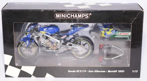 Minichamps 1:12 Honda RC211V Sete Gibernau 2003 sin usar NUEVO pieza de coleccionista ¡EMBALAJE ORIGINAL! - Imagen 1 de 4