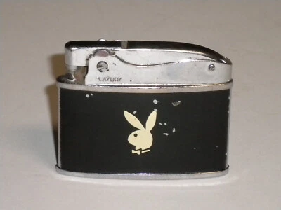 VINTAGE PLAYBOY BUNNY LOGO BLACK FLAT CIGARETTE LIGHTER - Image 1 of 4