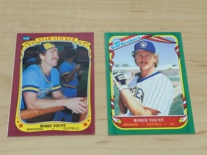 Pegatinas Fleer 1986 y 1987 Robin Yount! Milwaukee Brewers! ¡Salón de la Fama! HOF! - Imagen 1 de 5