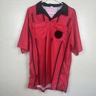 Red  Referee Short Sleeve Jersey Red Striped Mens Size Large
