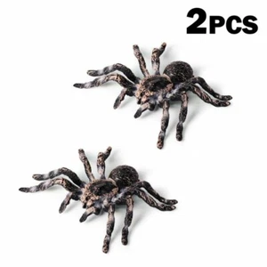 2Pc Realistic Plastic Spider Fake Insect Tricky Prank Joke Halloween Props Decor - Picture 1 of 7