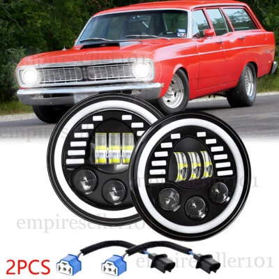 Fit Ford Falcon 1949-1969 Fairlane 7" Round Projector Sealed Beam Led Headlights - Image 1 of 4