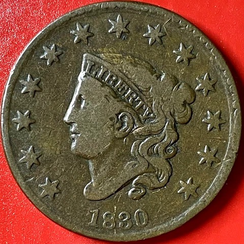 1830 MATRON HEAD LARGE CENT LARGE LETTERS Cover