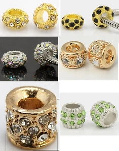 10-20 Großlochperlen Europan Beads Armbänder und Ketten gold 8*8 mm verziert - Picture 1 of 7
