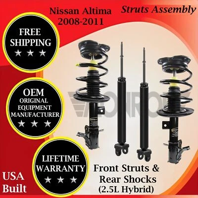 Monroe OEM Front Strut & Rear Shock For 2008-2011 Nissan Altima Lifetime Warran. Foto 1 de 4
