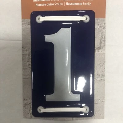 Enamel House Number One French Style - Image 1 of 3