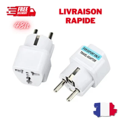 2 pcs ADAPTATEUR DE PRISE SECTEUR VOYAGE-Universel US-UK-Chine vers Europe (FR) - Photo 1/4