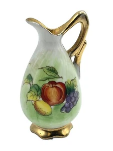 Miniature Water Pitcher UCAGCO CERAMICS JAPAN Hand Painted Fruit Mini Figurine - Picture 1 of 6