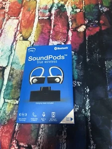 iHip Bluetooth SoundPods True Wireless -Black/White- Charging Base Included -New - Picture 1 of 6