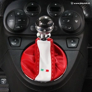 CUFFIA CAMBIO 595 o 500 Abarth smoking rosso con bandiera italiana - Imagen 1 de 4