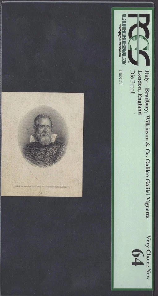 Italy BW&Co. Galileo Galilei Vignette Die Proof Uncirculated  - Image 1 of 2