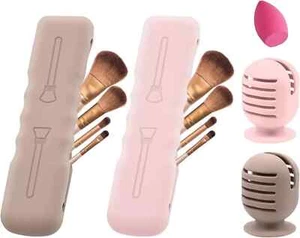 Makeup Brush, Sponge Holder, Silicone Bag Travel Magnetic Suctioned Drying Stand - Picture 1 of 7