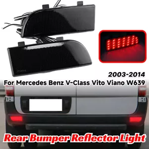 Black Lens LED Rear Bumper Reflector Light For Mercedes Benz V-Class W639 03-14 - Picture 1 of 7