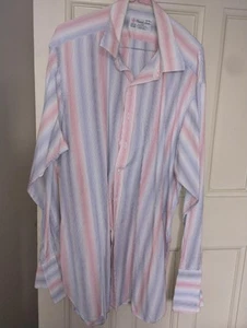 Turnbull & Asser Shirt Striped Double cuffs Men's size 18 - Picture 1 of 4