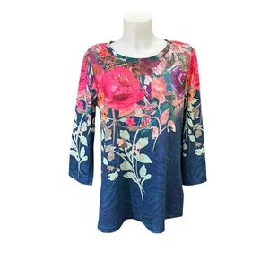 Túnica Christa Soft Surroundings para mujer mediana multicolor floral top - Imagen 1 de 8