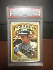 1972 TOPPS #578 BILLY GRABARKEWITZ, LOS ANGELES DODGERS - PSA 2.5 - Foto 1 di 4