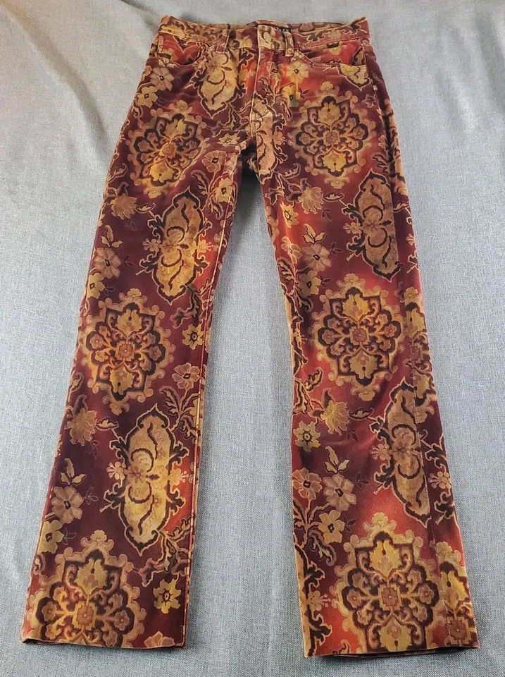 Винтажные женские брюки Ralph Lauren Black Label 2 цвета пейсли этнический бархат богемное - Изображение 1 из 4