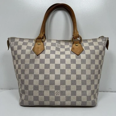 Сумка-тоут Louis Vuitton модель Saleya PM Damier Azur цвет кремовый синий клетчатый - Изображение 1 из 4