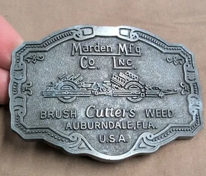 Vintage Marden MFG Gürtelschnalle Freischneider Unkraut Traktor Auburndale Florida FL - Bild 1 von 3