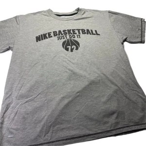 NIKE Basketball Just Do It T-Shirt Dri Fit Gray 72 | Men’s Size Large - Picture 1 of 12