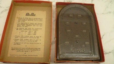 ancien jeu KLIC-KLAC - FLIPPER DE POCHE- PINBALL - bakélite année 50 - old games - Photo 1/4