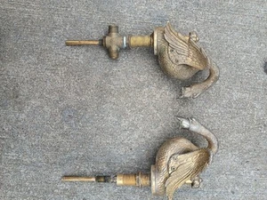 2 Vintage Brass Swan Sink Faucet Decorative - Picture 1 of 7