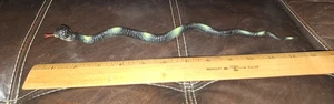 Toy Rubber Snake Green Black Slithering 13'' Extended Racer Eastern Racer - Picture 1 of 1