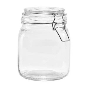 Tarro de almacenamiento de vidrio hermético de 38 oz con tapa de bloqueo frascos de especias de granos de café - Imagen 1 de 7