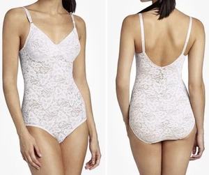 BALI Lace N Smooth Shaping WEISS Firm Control Body Briefer Anzug 8L10 Gr. 36D NEU - Bild 1 von 13