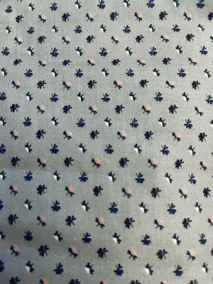 VTG Cranston Ditsy Gray CALICO w/ Pink Burgundy & White Florals Cottagecore BTFQ - Image 1 of 4