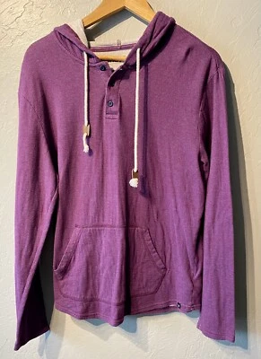 Sudadera con capucha pulóver a rayas moradas Hurley para mujer talla grande Foto 1 de 4