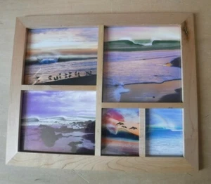  #9186 NEU SURFKUNST HOLZ GERAHMTE DRUCKE 12 X 10 SCHREIBTISCH oder WANDBEHANG - Bild 1 von 2