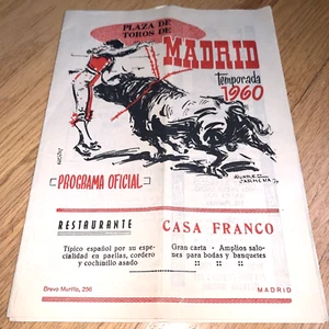 1960 PLAZA DE TOROS DE MADRID Official Program - Picture 1 of 7