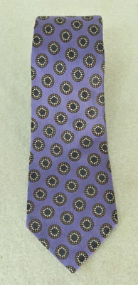 Corbata Armani Collezioni Púrpura Diseño Geométrico Seda Cuello Italia 60 x 3,5 Pulgadas Foto 1 de 4