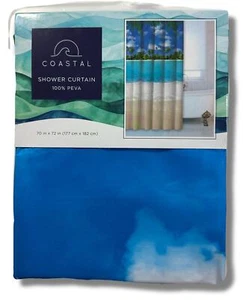 COASTAL BATH SHOWER CURTAIN 253 - SEA SAND - BATH PEVA VINYL 70 x 72 - Picture 1 of 1
