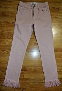 JUST BLACK DENIM Light Pink 5 Pocket Jeans W/Frayed Hemline - Size 27 - Picture 1 of 6